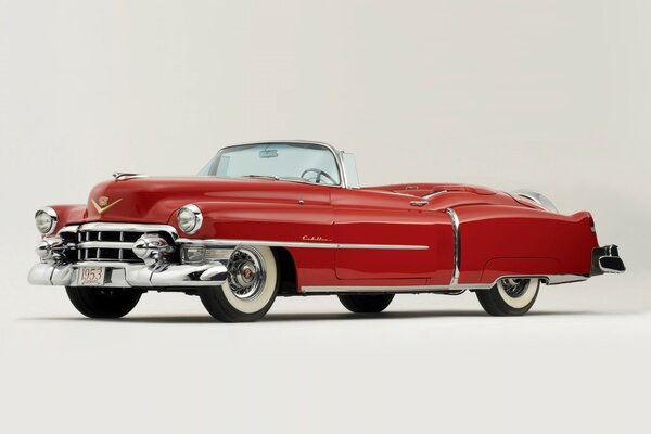 Red Cadillac Eldorado on a light background