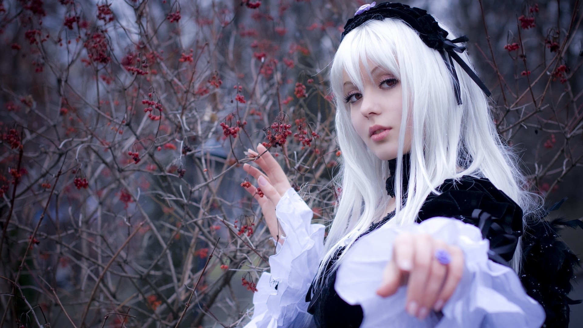 femme rozen maiden suigintou fille anime cosplay asiatique gris blonde