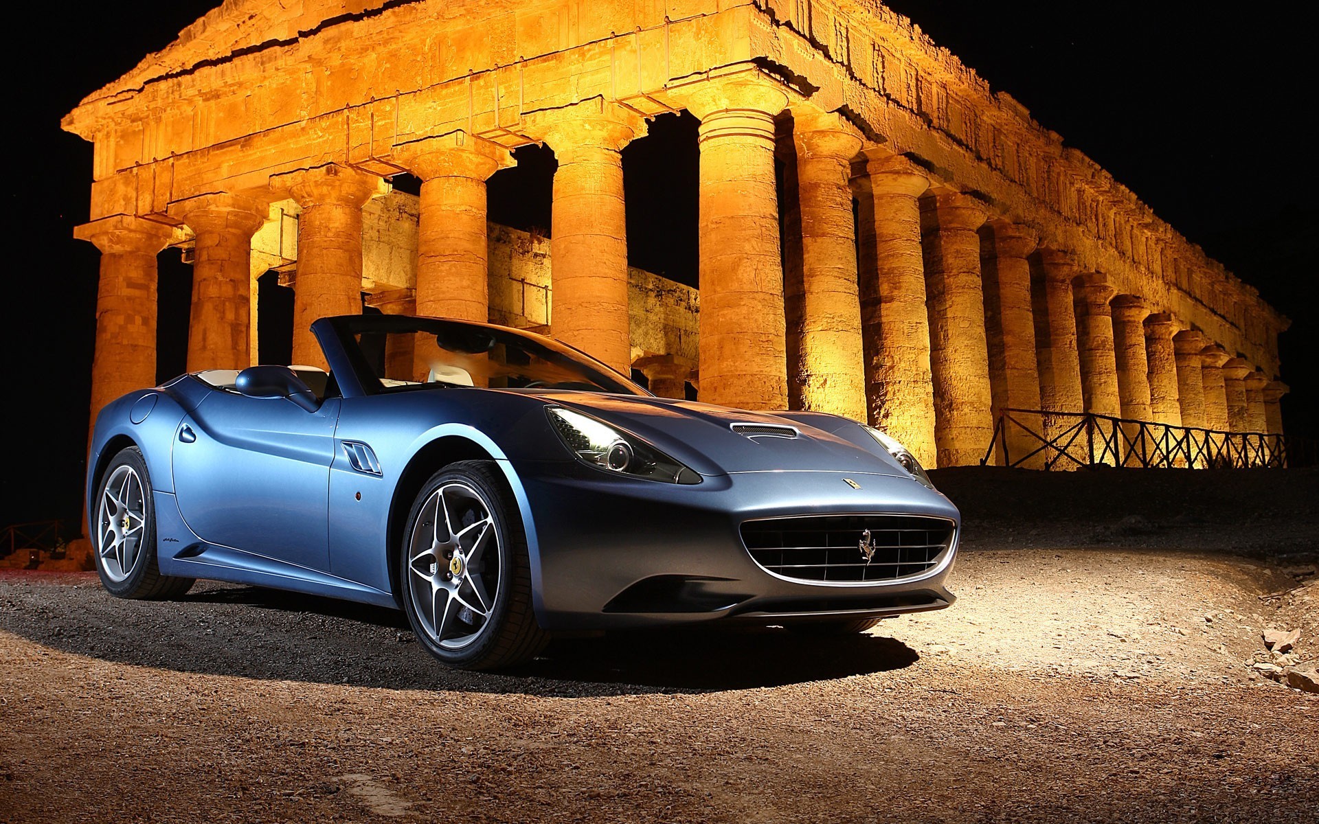 ferrari california noche ruinas