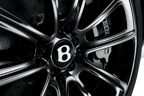 Silver-black Bentley wheel