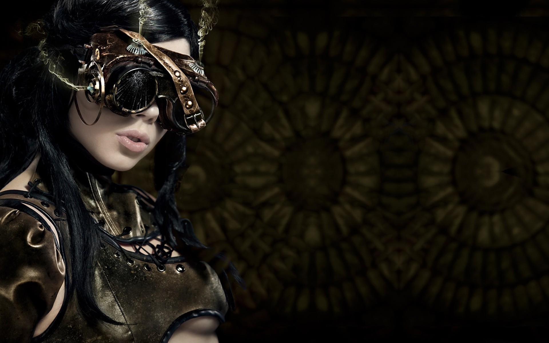 brunette steampunk photoshoot portrait concept