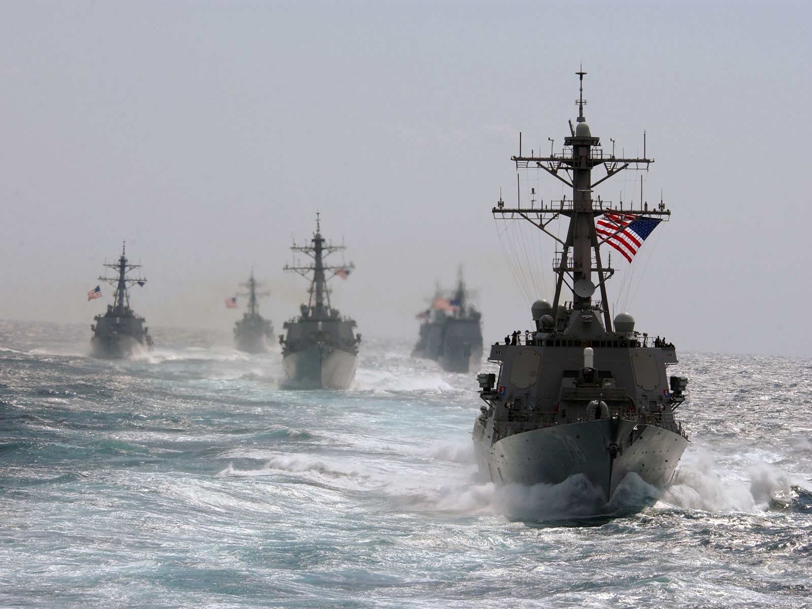 war ships united states sea waves wind