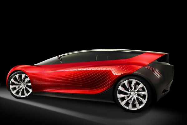 Concept car en noir et rouge