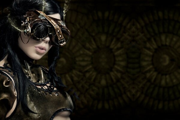 Dziewczyna Brunetka Steampunk