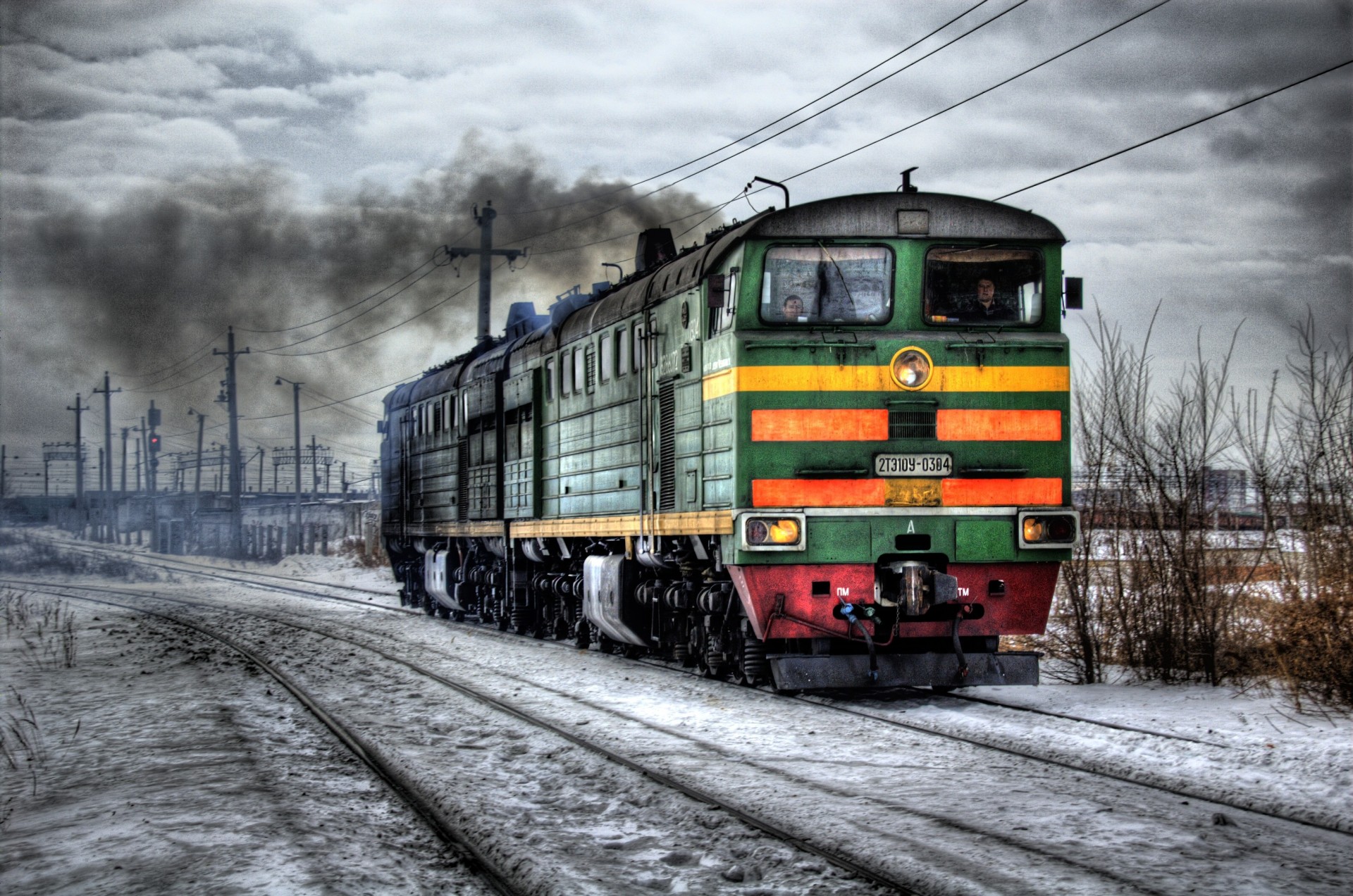 locomotive chemin de fer hiver hdr