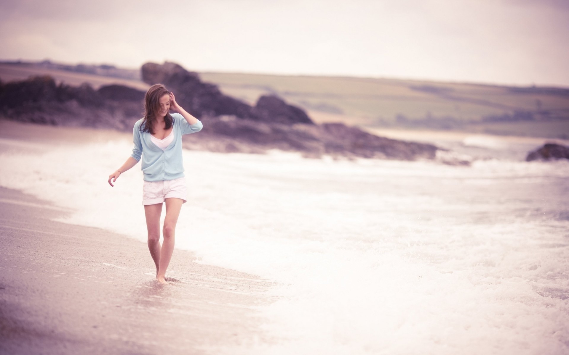 promenade mer fille