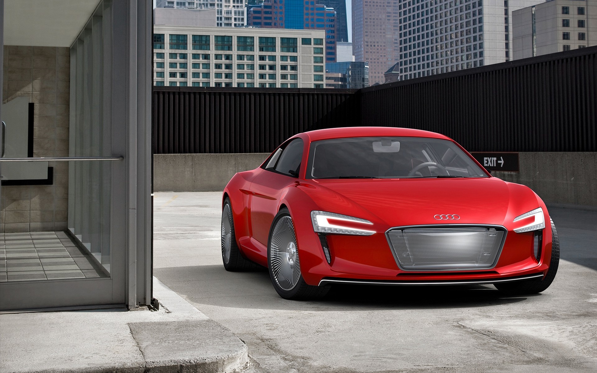 audi e-tron tuning edifici cemento