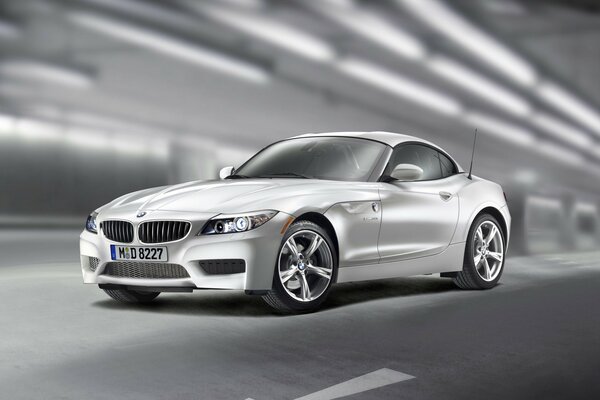 Silver BMW on display in the salon