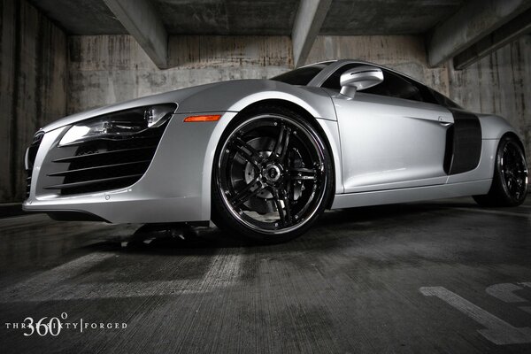 Audi r8 car on beautiful alloy wheels