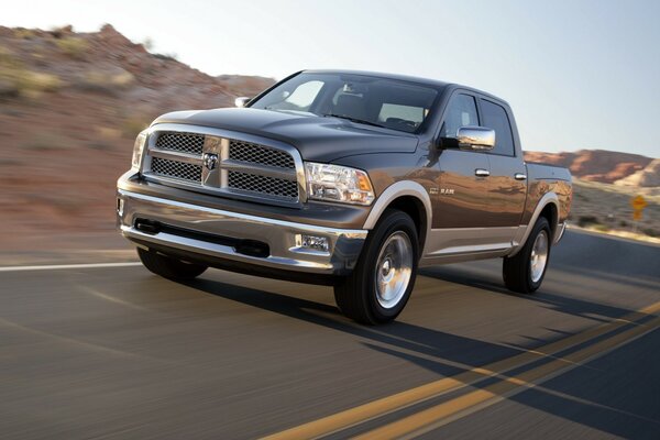 American SUV pickup truck in the desert