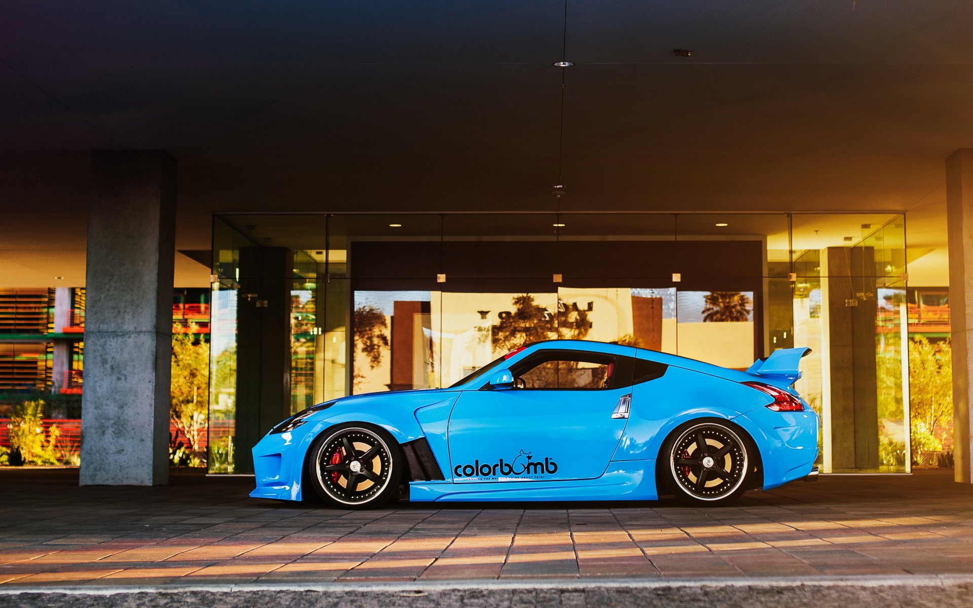 nissan 370z car tuning blue