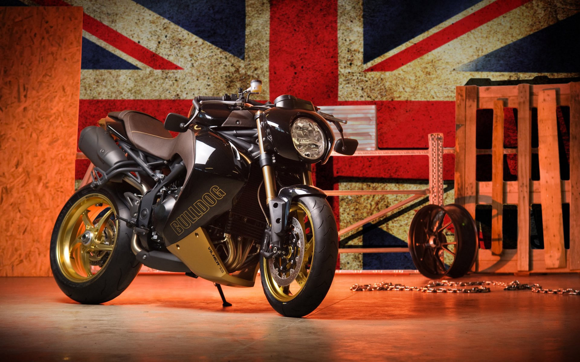 triumph speed triple bulldog moto black vilner