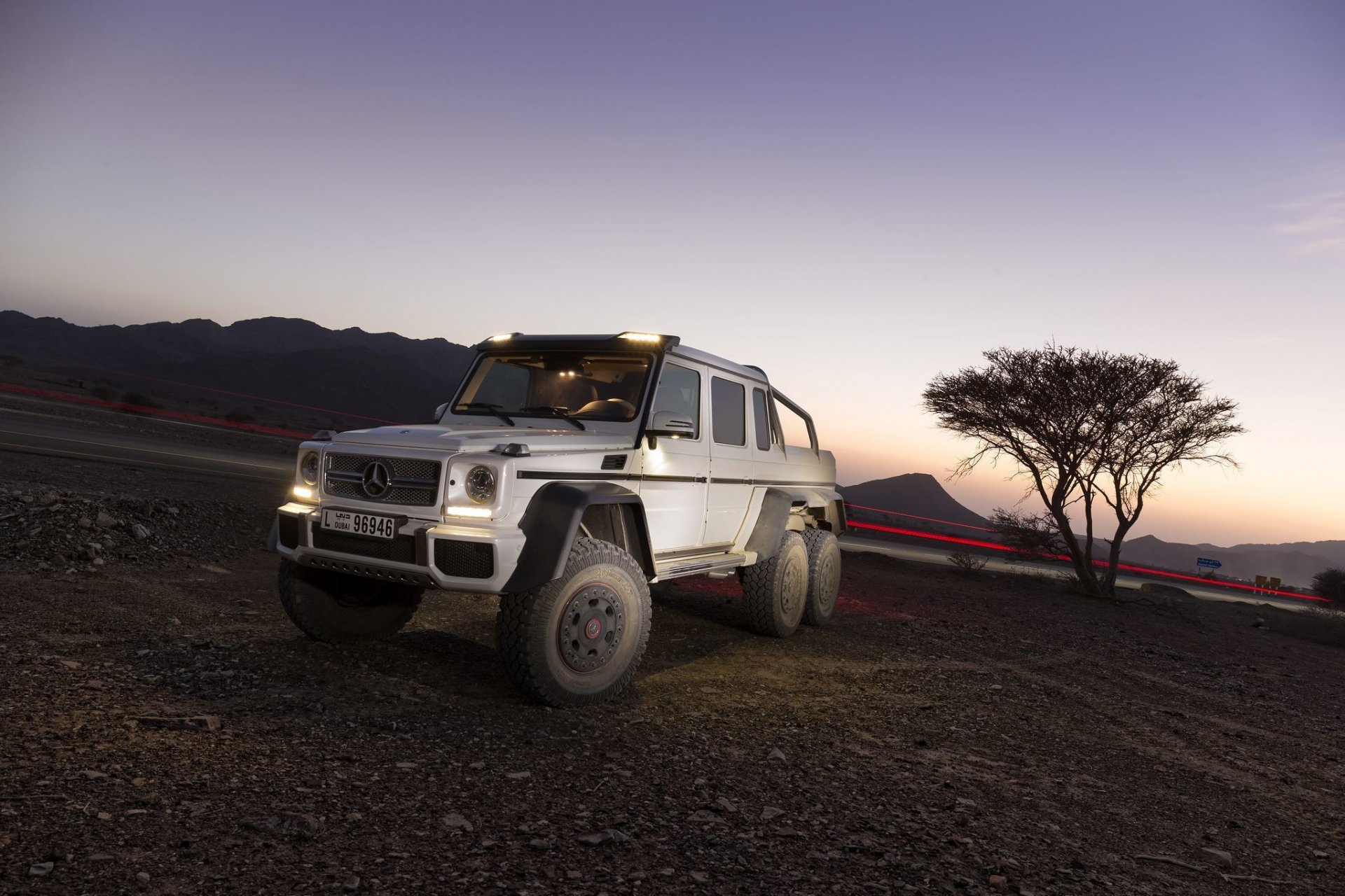 mercedes benz g63 amg 6x6 mountain sunset