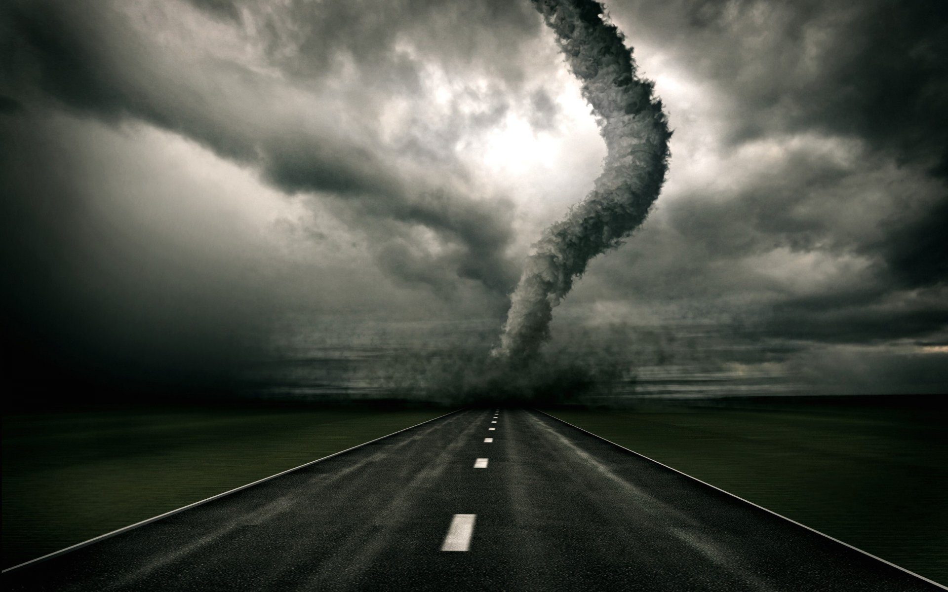 mediocrity road clouds speed asphalt tornado dark dust smoke the sky creative destruction