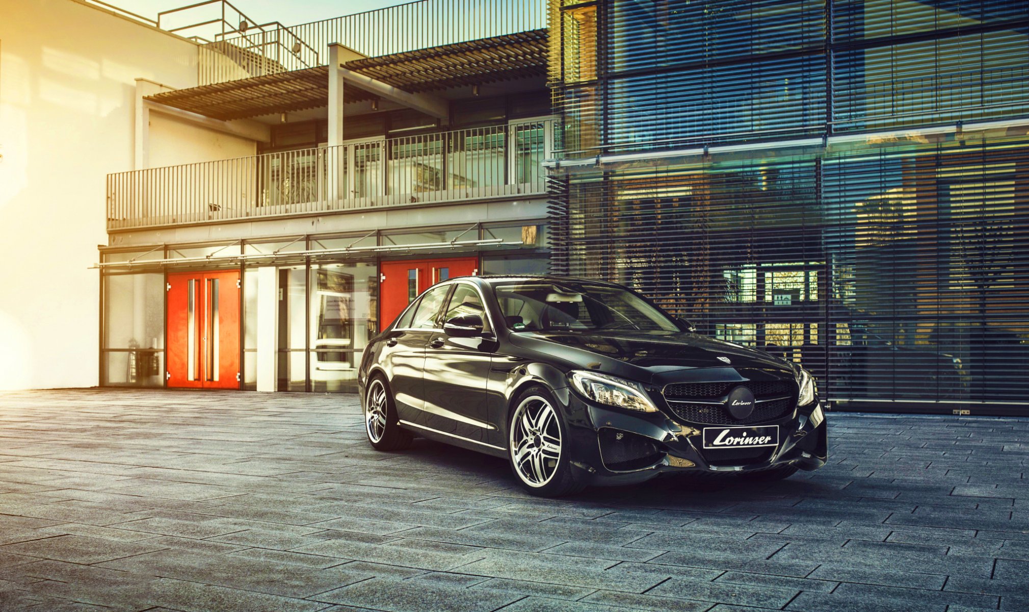 mercedes-benz s-classe lorinser alemania coche auto frente negro ciudad