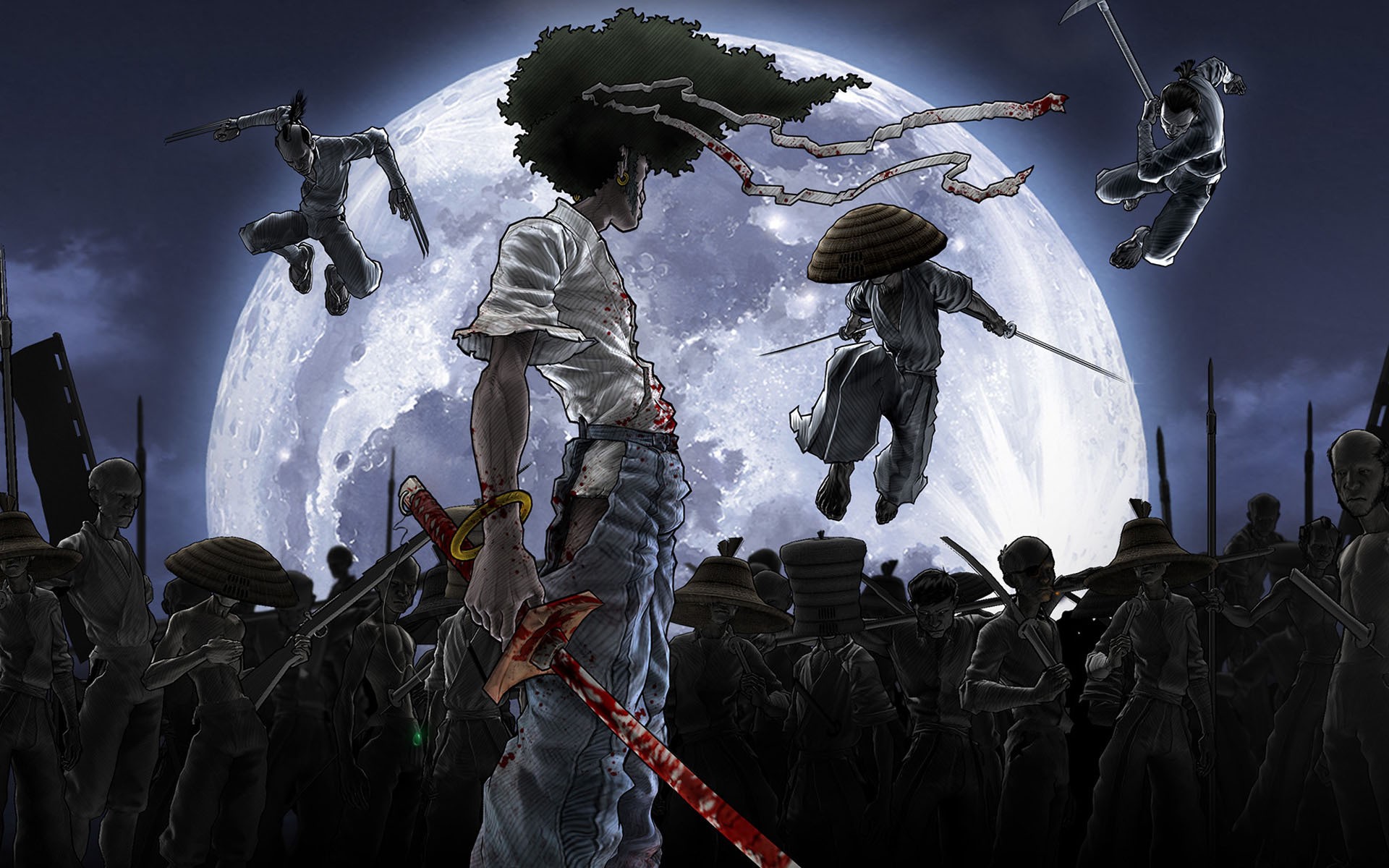 afrosamurai afro samurai espada sangre