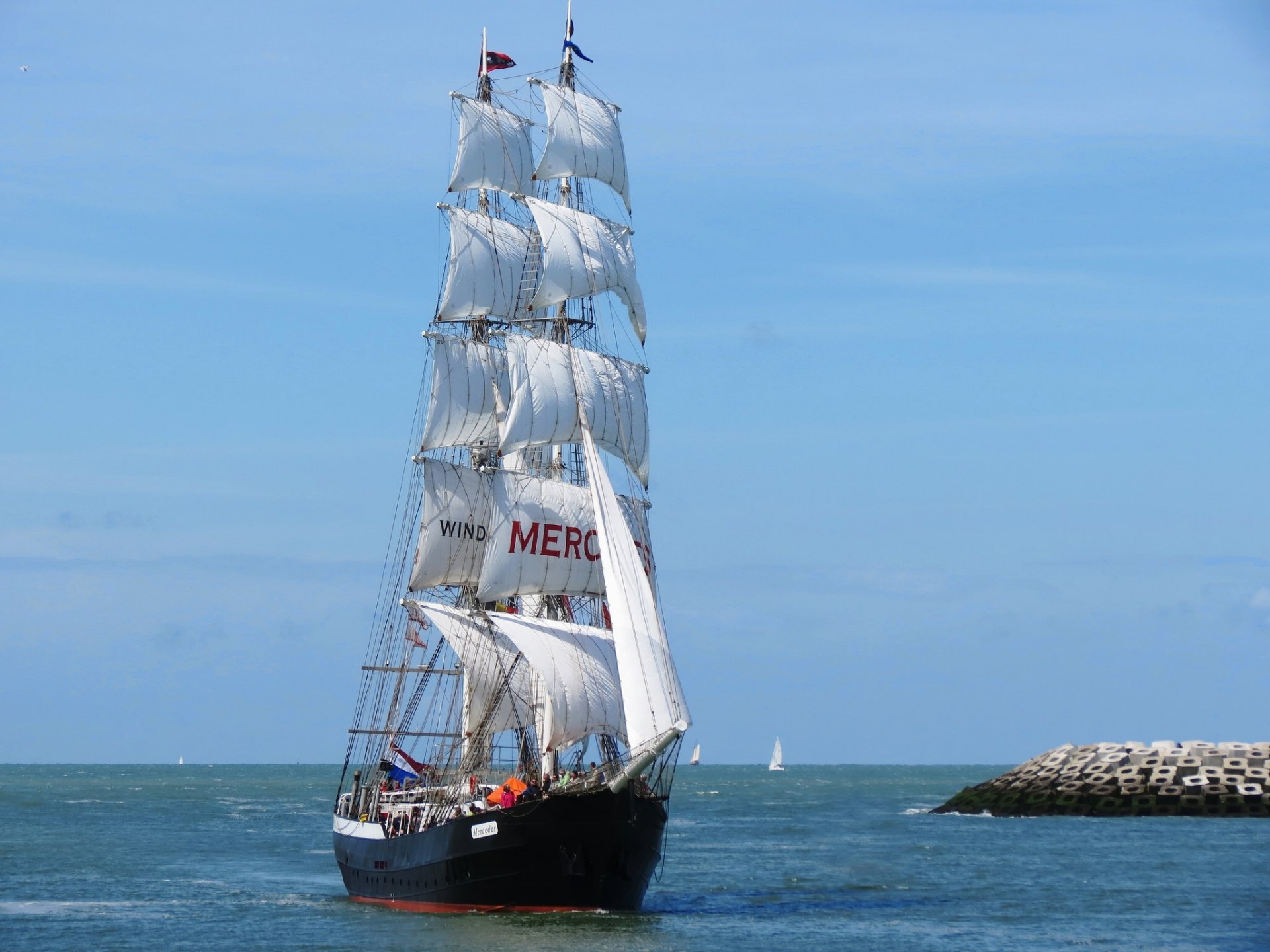 mercedes nordsee segelboot meer