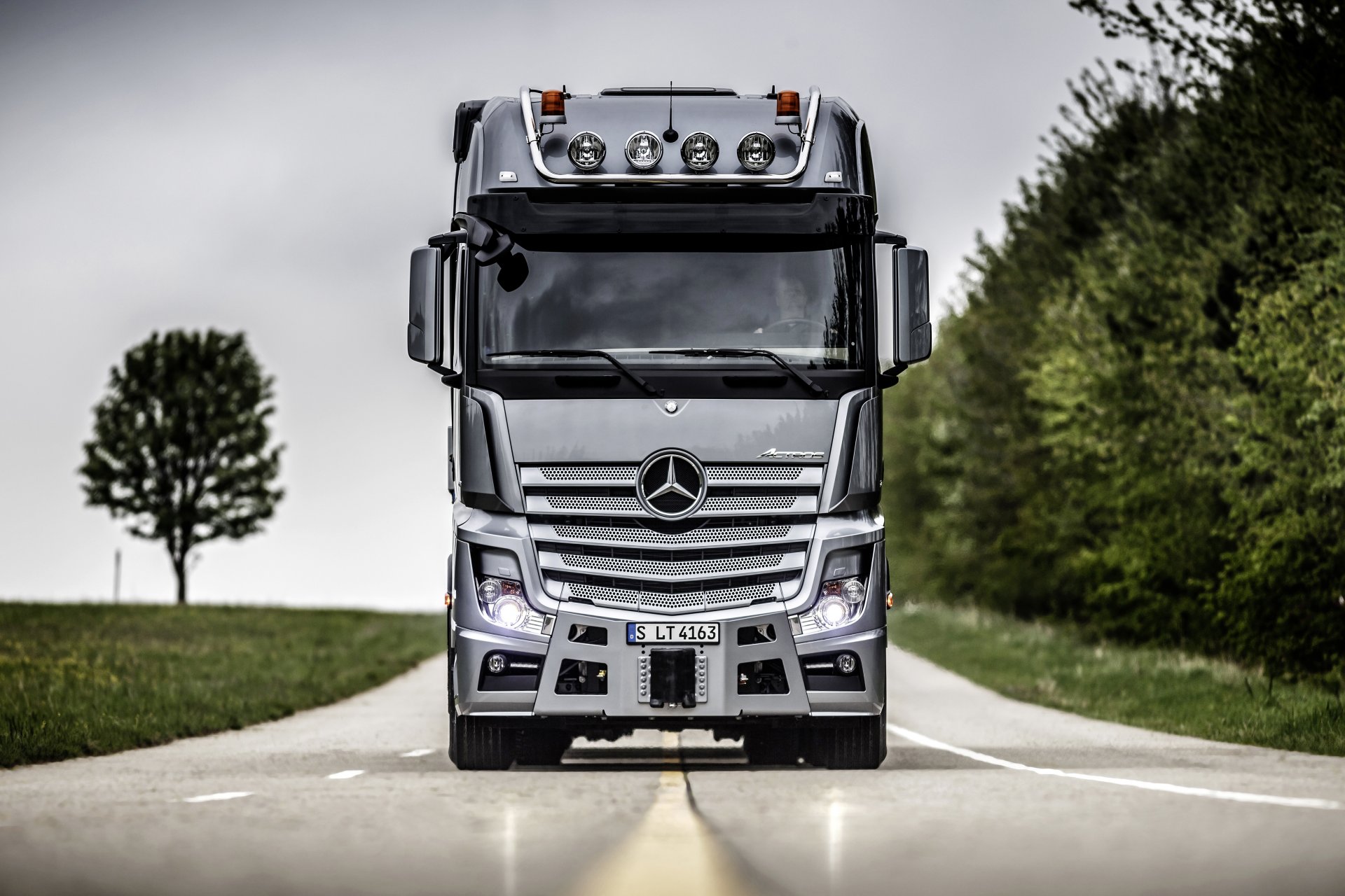 mercedes actros ciągnik ładunek hd widok kabina