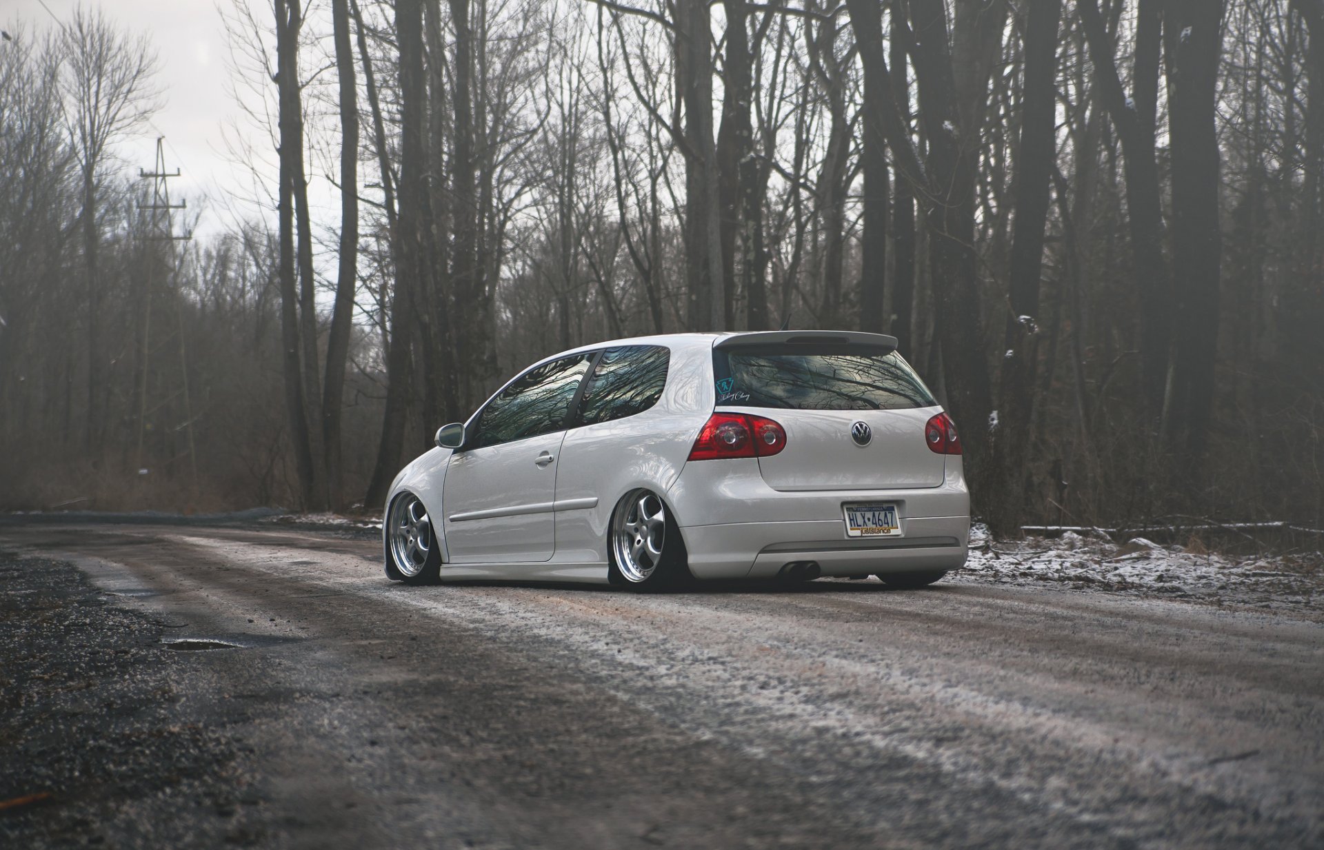 volkswagen golf gti stance tuning winter