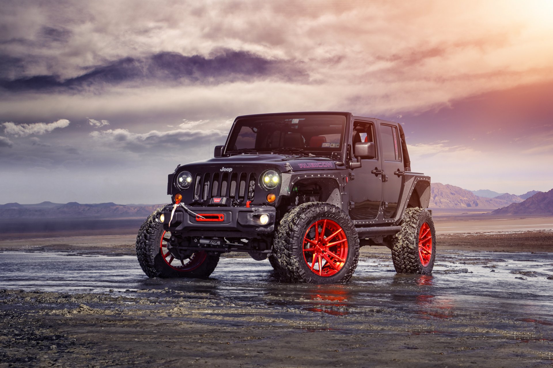 jeep wrangler adv1 pista función personalizado forjado ruedas rojo frente