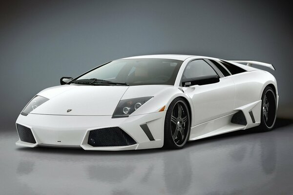 Luxury white Lamborghini car