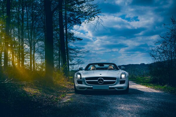 Mercedes Roadster die Grenze zwischen Komfort und Natur