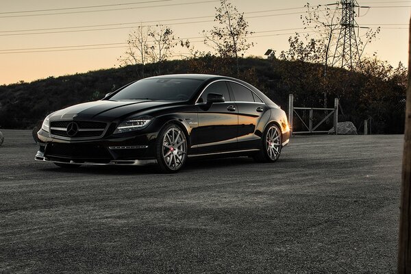 Black Mercedes looks stylish and fashionable