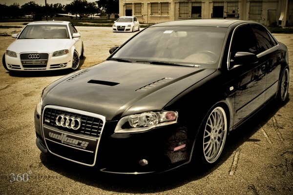 Audi cars on the city road