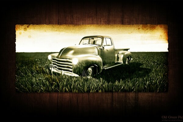 Old classic American pickup truck