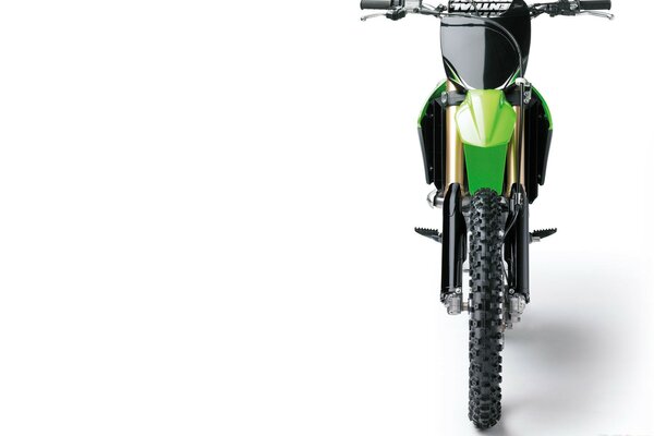 Photo of a sporty green motorcycle