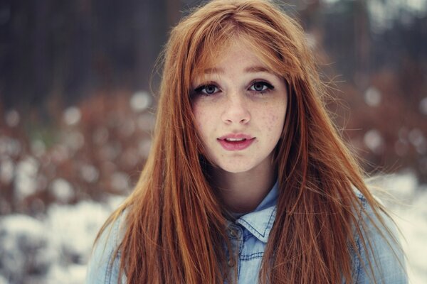 Red-haired girl with freckles