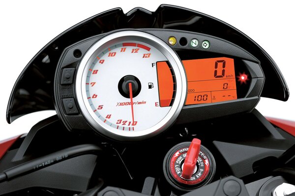 Weißer Tachometer von kawasaki z1000