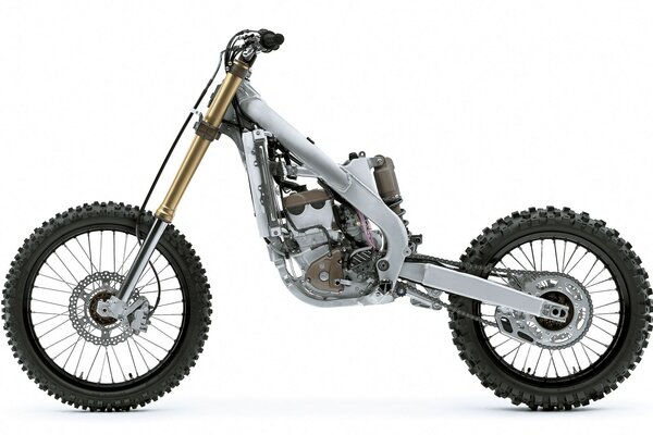 Model of a two-wheeled Kawasaki on a white background