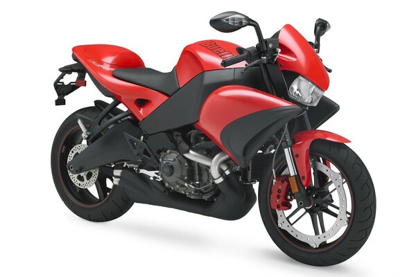 Schwarz-rot buell 1125cr ist auf weißem Hintergrund