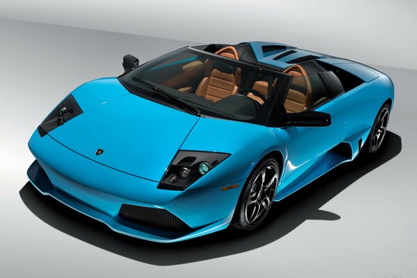 Lamborghin bleu 650-4_r avec intérieur beige