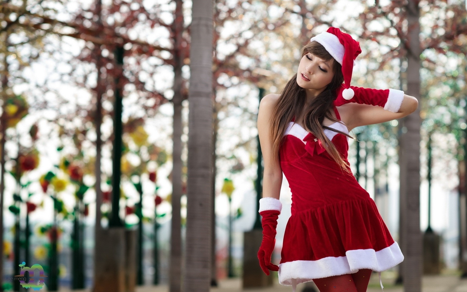 donna natale ragazza asiatica nuovo anno