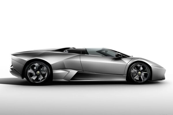 Futuristic silver lambo car