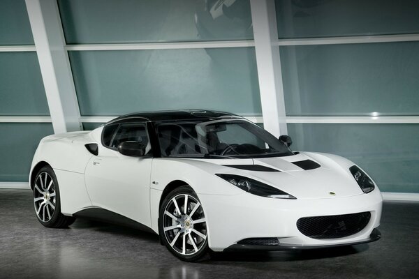 White Lotus Evora car at the exhibition