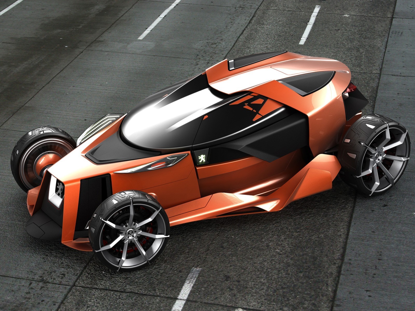 orange concept voiture course