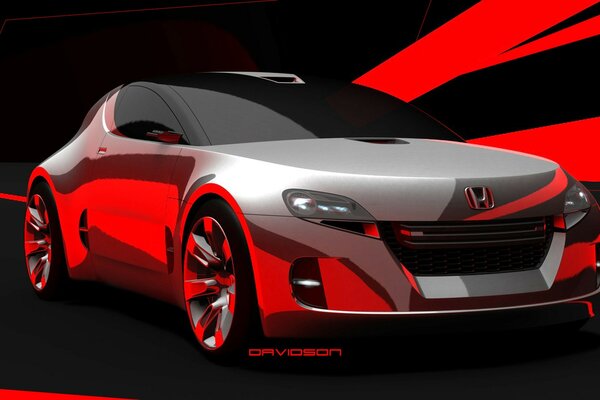 Honda Auto Remix Farben rot und grau