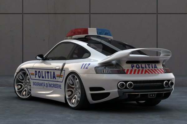 Порше _911 полицейская машина вид сзади