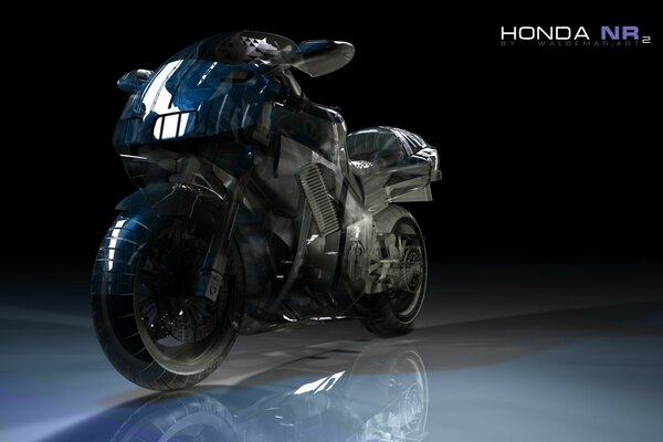 Black honda motorcycle black background