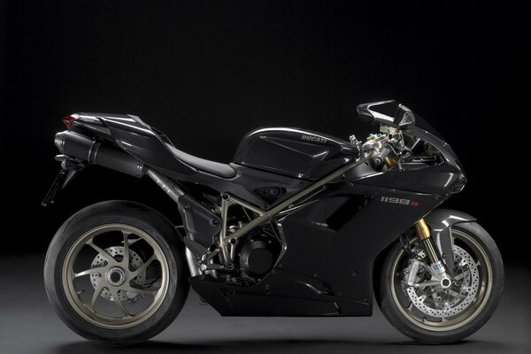 Black stylish Ducati motorcycle