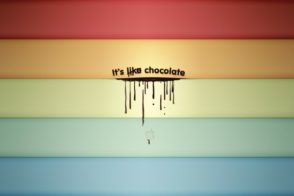 Lakonische Tapete über die Liebe zu Schokolade