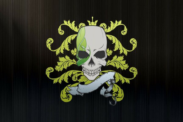 Interesting image of a skull on a black background