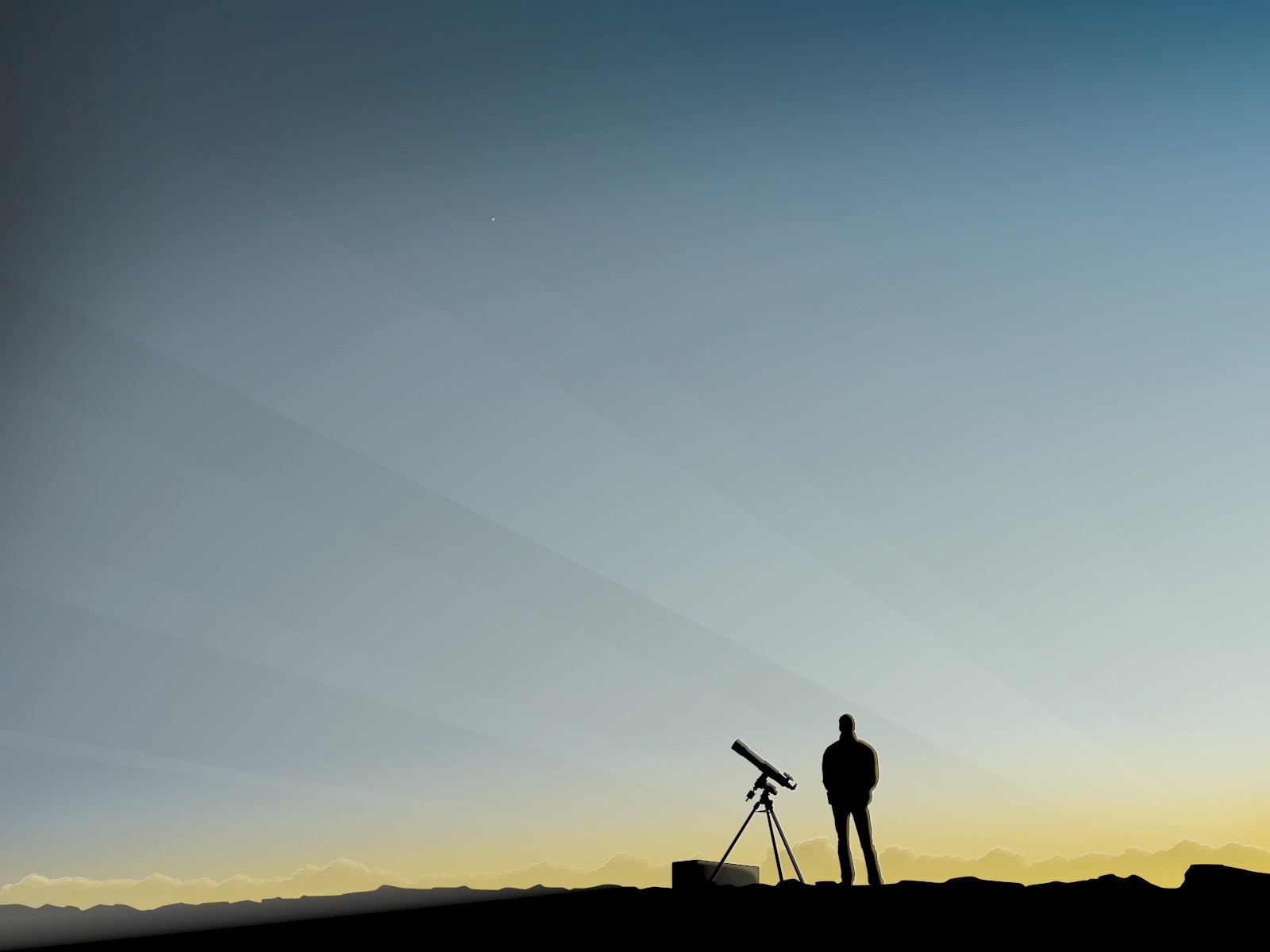 telescope man vector morning
