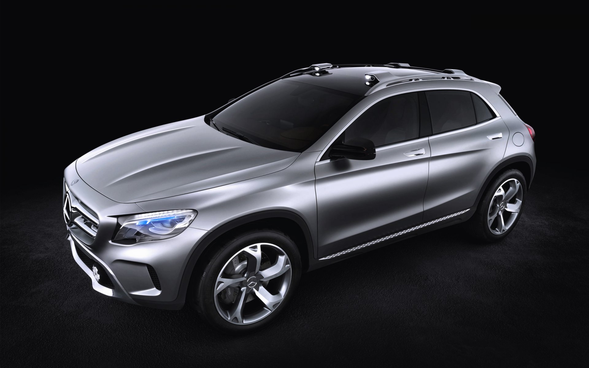 mercedes benz gla concept argent auto voiture vue latérale jeep roues mercedes