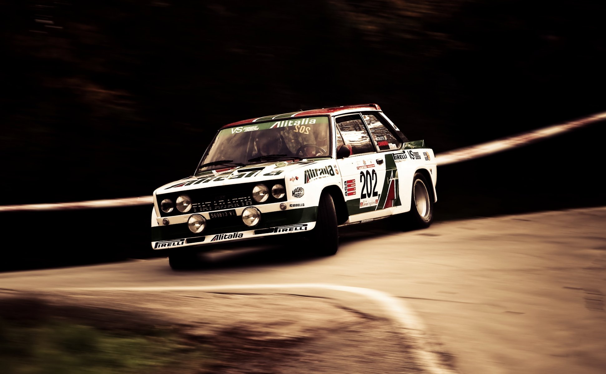 fiat abarth 131 röhrl wkr rallye rallye pirelli drehen