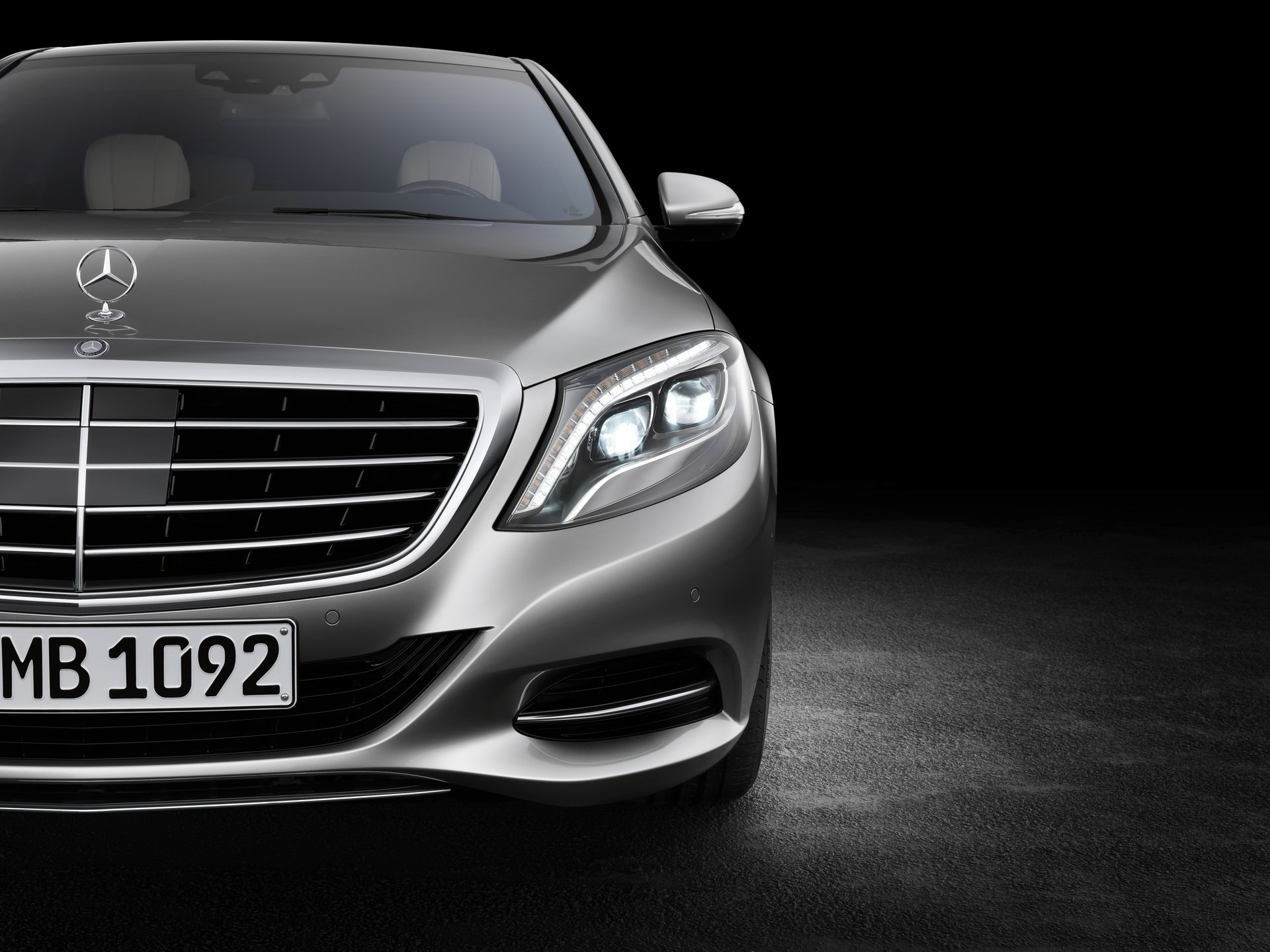 mercedes s-klasse buque insignia faro diodo rejilla fondo