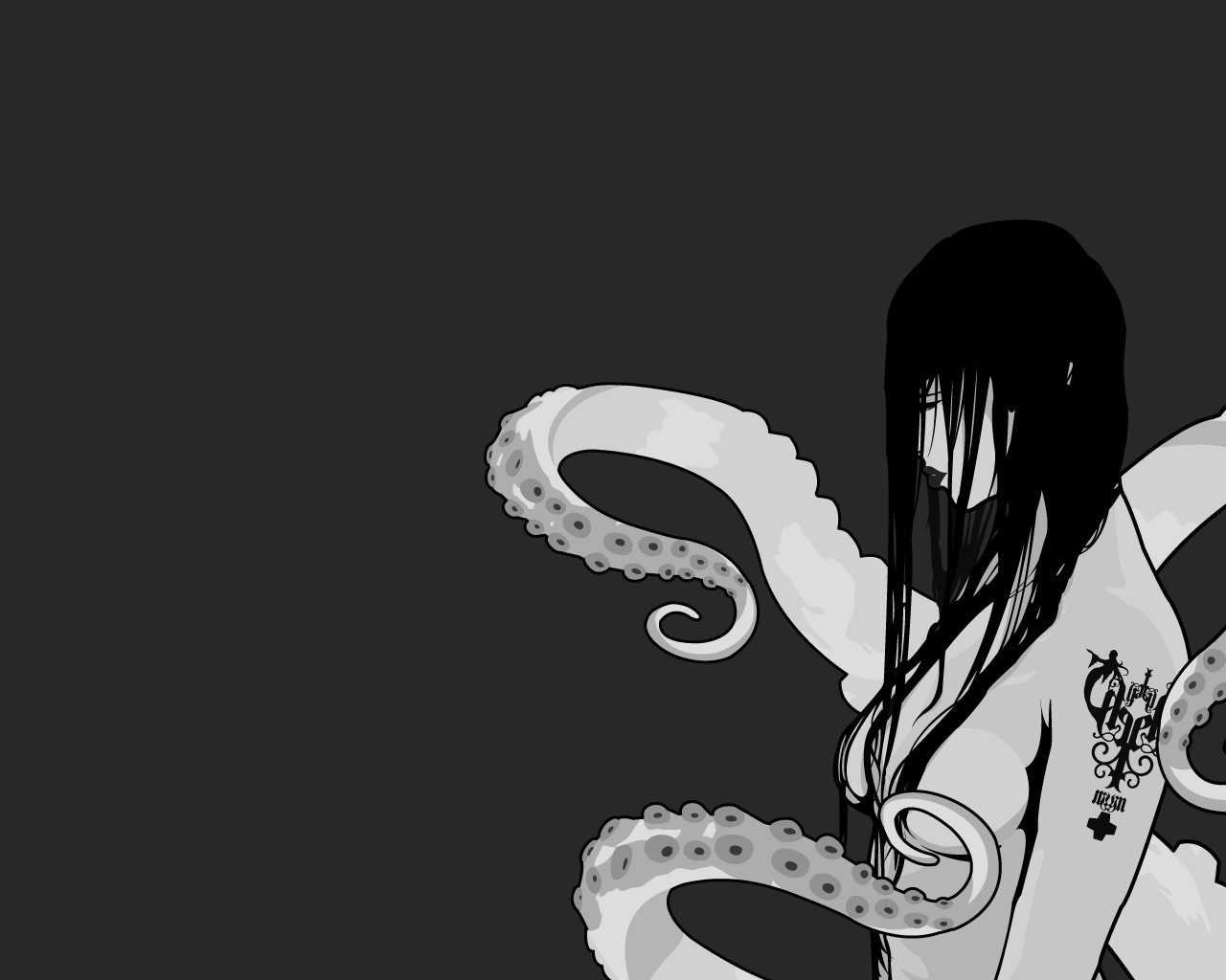 girl vector minimalism tentacle